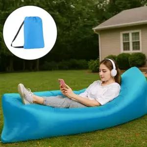 야외 에어 소파 접이식 1인용 가벼운 휴대용 에어 소파 간편 해변 공기주입 아웃도어 캠핑용 피크닉 라운지