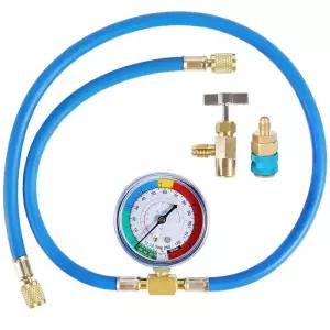 디지털압력계 충전 키트 R134A 측정 호스 탭 게이지 냉매 파이프 에어컨 커넥터
