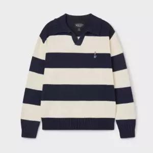 후아유 남녀공용 Steve Stripe Open Collar Pullover WHKAG2333U 455560