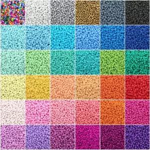 시드비즈 구슬 공예 반지 팔찌 234mm 유리 쌀 비즈 - 프리미엄 단색 루즈 전문가용 주얼리·팔찌용