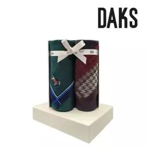[롯데백화점]닥스 남성 손수건 2매세트 하운드투스 닥스훈트 자수 선물용 DEO2106/DEN2104