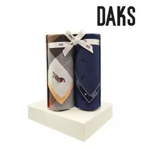 [롯데백화점]닥스 남성 손수건 2매세트 닥스훈트 자수 선물용 DEI2104/DED2104