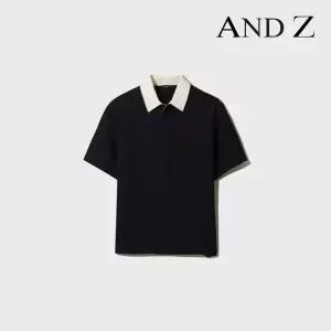 [롯데백화점]앤드지 트위드 우븐 투톤 배색 카라 반팔 티셔츠 2종 택1 (BLG2TC1203)