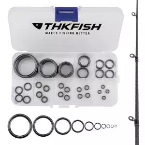 THKFISH 40pcs 낚싯대 가이드 링 4mm30mm 라운드 O 세라믹 막대 교체 액세서리 낚시 태클
