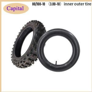 오프로드 레이싱 바이크 오토바이 타이어 먼지  자전거에 호환한 3.00-10 내부 포함 고 80/100-10 외부