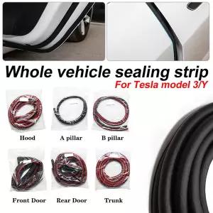 호환 테슬라 모델 3 Y용 자동차 도어 도장 스트립 키트 방음 고무 웨더스트립 트렁크 트렁크 A B 필러 씰링