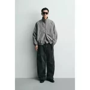 ZARA 릴랙스 핏 스트럭처 재킷 - 그레이 610758