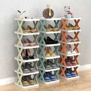 슬림 신발장 공간활용 모던 다단 현관 신발장 다용도 원룸 침실 플라스틱 거치대 조립식 수납장 정리대