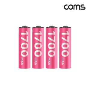 COMS 충전식 건전지 리튬배터리 AA형 4개입 1.5V 17
