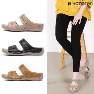 행텐 HT-C108 여성용 펀칭 쥬얼리 슬리퍼 편안한 쿠션 웨지 샌들 엄마 신발 효도화