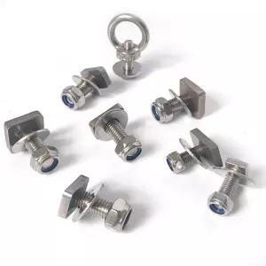 차량용 T형 아이볼트 나사 수하물 평와셔 4개 루프탑 링너트 M6x6(폭2x길이