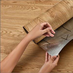 벽과 바닥용 나무 무늬 장식 스티커 방수 방습 자가 접착 벽지 침실 거실용