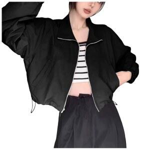 [JPAYAROGOAN] UV 차단 후드티 겉옷 여성용 얇은 봄 여름 자외선 대비 라이트 아우터 길이 재킷 블루종 여름용 카디건 후드가 달린 겉옷, 귀여워요 일상 외출 출퇴근 통학 하이킹 내구성 방풍 슬림하게 보이는 우아