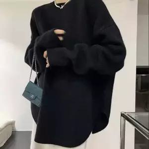 봄 가을 밑단 라운드 루즈핏 롱 니트티 스웨터 니트