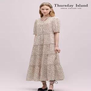 [써스데이아일랜드][Thursday Island] 프릴단 롱 쉬폰원피스(T244MOP243W)