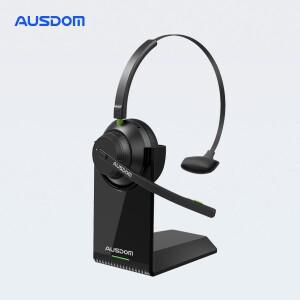 AUSDOM A2302 Trucker Bluetooth 5.1 AI 소음 차단 마이크 충전기 스탠드가 있는 무선 헤드셋 콜 센터용 50
