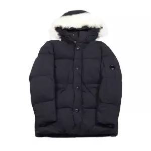 CP컴퍼니 양털 후드 패딩 반코트 네이비 151328945