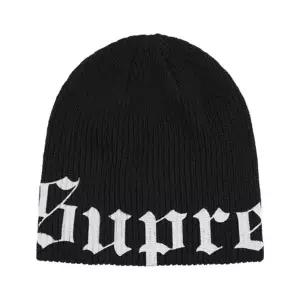 [정품] 슈프림 올드 잉글리쉬 프린티드 비니 블랙 - 26SS 907094