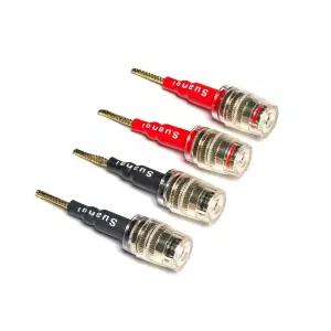 수안치 플렉스 핀 바나나 플러그를 4mm 여성용 잭 스피커 오디오 어댑터에 연결하여 스프링 로드 단자 앰프