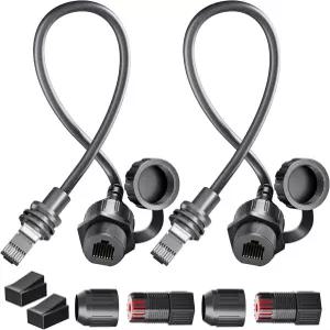 AUDEETO 스타링크 이더넷 어댑터 3세대/미니 접시 및 라우터가 있는 RJ45 커플러 커넥터로 케이블 확장 2팩