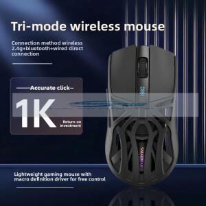 스마일울프 RS8 블루투스 무선 2.4g 게이밍 마우스 트리플 모드 경량 e스포츠 1K 리턴 레이트 10000DPI 전