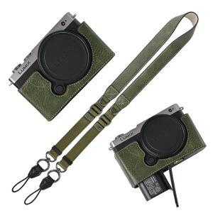 파나소닉 호환 루믹스 S9 S5 S5II G100K FZ80D용 Litchi PU 가죽 카메라 하프 케이스 어깨 끈이 포함 하단