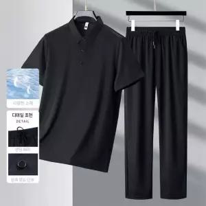 아이언하트 캐주얼 남성용 정장 속건성 아우터 트레이닝복 재킷 반팔 트레이닝 쿨링 반팔세트 긴바지 통기