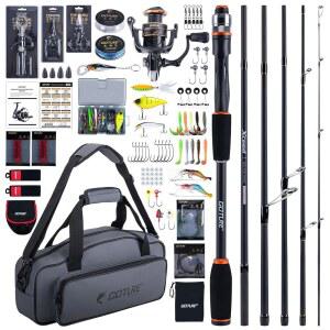 고투레 스피닝 낚싯대 & 릴 콤보, 캐리어 백, 6.6-9피트, 스핀 릴, 루어 키트, 플라이어, 브레이드 라인, 피시 그 , 탄소 섬유 담수 낚싯대 풀 키트 스타터용