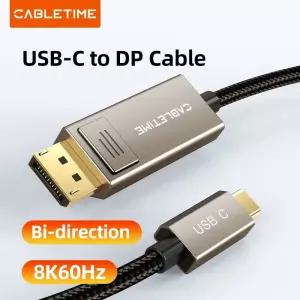 HDMI분배기 CABLETIME USB C-Displayport 케이블 iPhone 15macbook Pro Ipad 아연 합금 8K DP 케이블용 C형