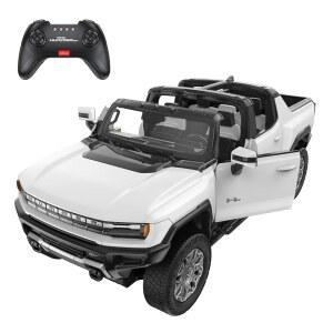 RASTAR 리모컨 자동차 1/16 스케일 GMC 허머 EV 픽업 RC 자동차, 전기 오프로드 몬스터, 어린이용 RC 허머 트럭, 흰색 2.4G