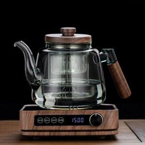 내열유리 티포트 차주전자 물병형 차그루 유리 티메이커 우드 티팟세트 세트 직화 듀얼