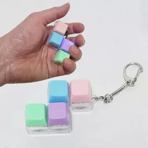 파스텔 S자 led 불빛 키캡키링 딸깍이 손장난감 클리커 악세사리 피젯토이