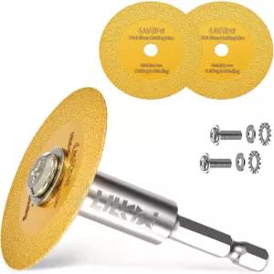 PVC 파이프 커터용 2PCS 다이아몬드 커팅 블레이드 휠이 장착된 LitKiwi 1/4인치 육각 생크 유리 옥