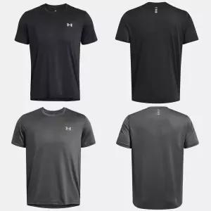 언더아머 UNDERARMOUR 1382582 블랙그레이 남성 UA 론치 반팔 슬림핏 기능성 반팔티