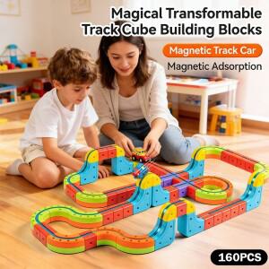 매직 트랙 기차 큐브 장난감 DIY 조립 블록 장난감 마법의 교육 생일 크리스마스 선물