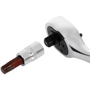 5개 세트 토르크 드라이버 비트 1/4인치 드라이브 소켓 헤드 도구 T15 T20 T25 T30 T40 렌치 어댑터 수공