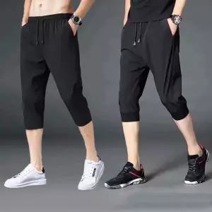 여름 남자 7부 바지 아이스 밴딩 팬츠 남성트레이닝 쿨링 츄리닝 냉감 런닝 운동복 일자 조거
