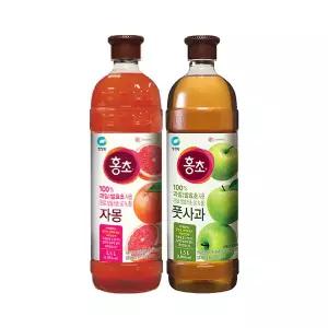 청정원 홍초 자몽 1.5L, 1개 + 홍초 풋사과 1.5L, 1개