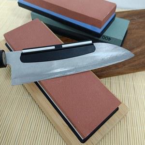 가용 칼갈이 세트 400/1000 3000/8000 그릿 미끄럼 방지 대나무 받침대 양면 각도 가이드