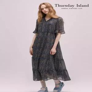 [써스데이아일랜드][Thursday Island] 플라워 쉬폰 프릴 원피스(T244MOP258W)