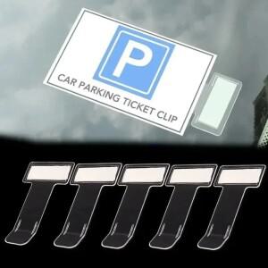 5PCS 자동차 주차 티켓 클립 앞 유리 카드 빌 홀더 마운트 패스너  스타일링 스티커 홈 오피스