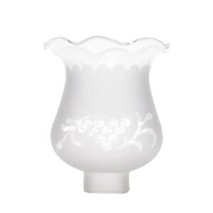 빈티지 및 앤티크 스타일 글로브를 위한 B&P 램프 1 5/8인치 핏터 콜로니얼 스타일 프로스팅 및 에칭 디자인 유리 램프 그늘막