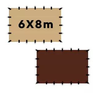 초대형 타프 대형타프 방수 장박 6mx8m 렉타 실버코팅 카키