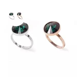 R013 12mm 에메랄드 크리스탈 오스트리아 프리반지