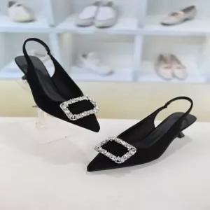 [코디엘루]사각 큐빅장식 데일리 미들힐 슬링백 5.5cm CDSP501293-1