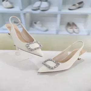 [코디엘루]사각 큐빅장식 데일리 미들힐 슬링백 5.5cm CDSP501293