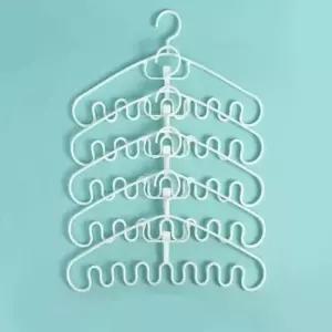 [JED] 플라스틱옷걸이 연결고리 5p세트 상의옷걸이 화이트 셔츠걸이 옷걸이 코너옷걸이 옷걸이헹거 물결
