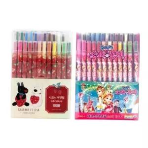 드로잉 24색 동아 여아용 샤프식색연필 (12개입) 캐릭터랜덤