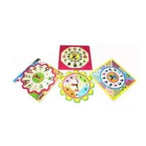 놀이교구 TBZ 원목 시계모양 학습교구-색상랜덤발송