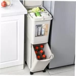 휴지통 재활 다용도 원터치 분리수거함 쓰레기통 35L